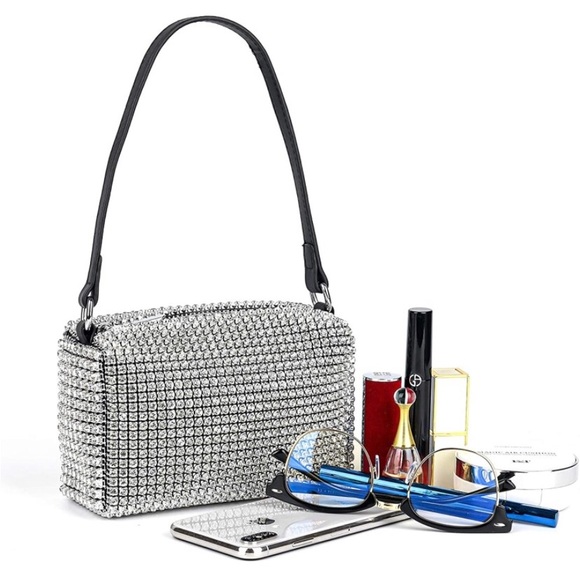 Shiny Rhinestone Shoulder Purse - Picture 2 of 5